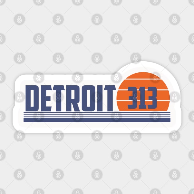 313 Detroit Michigan Area Code Sticker by Eureka Shirts